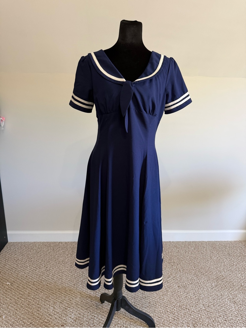 Hell Bunny Vixen Sailor Dress M NWT Navy Retro Pinup Rockabilly